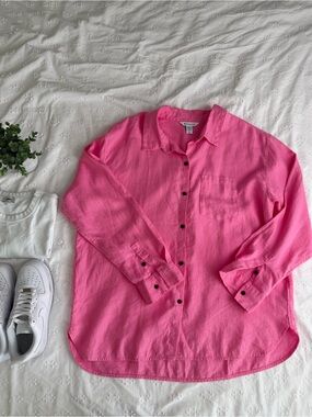 Athleta 100% Linen Button‑Up Shirt